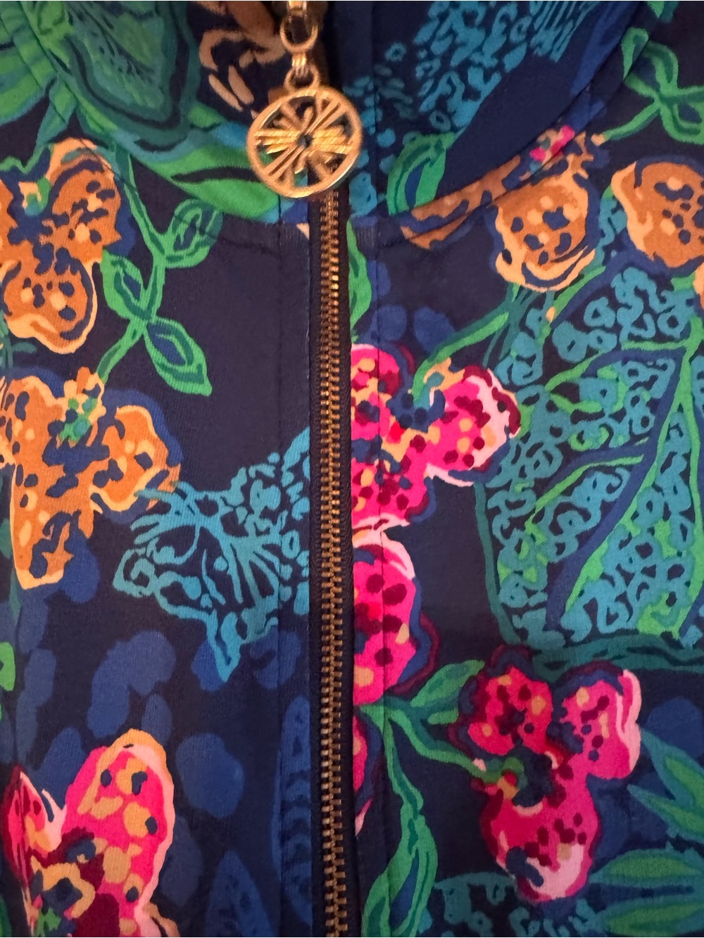 EUC LILLY PULITZER Leona Zip-up Jacket LOW TIDE NAVY LIFE OF THE PARTY, Size LAR - Picture 8 of 14